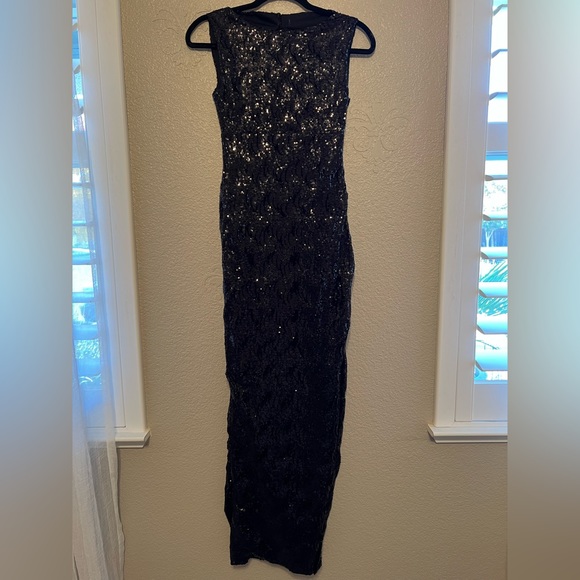 Dresses & Skirts - sequin maxi  Black dress with open back and slit